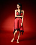 Red Whisper Lace Nightdress Set