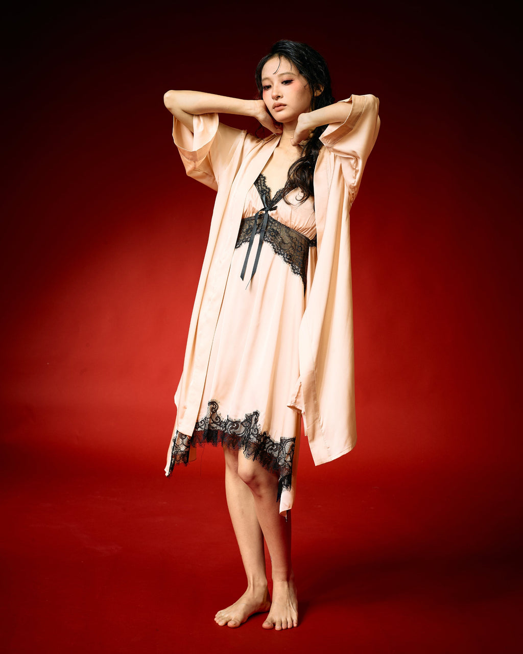 Champagne Whisper Lace Nightdress Set
