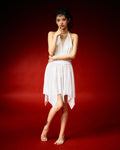 Ethereal Satin White Lace Nightdress Set