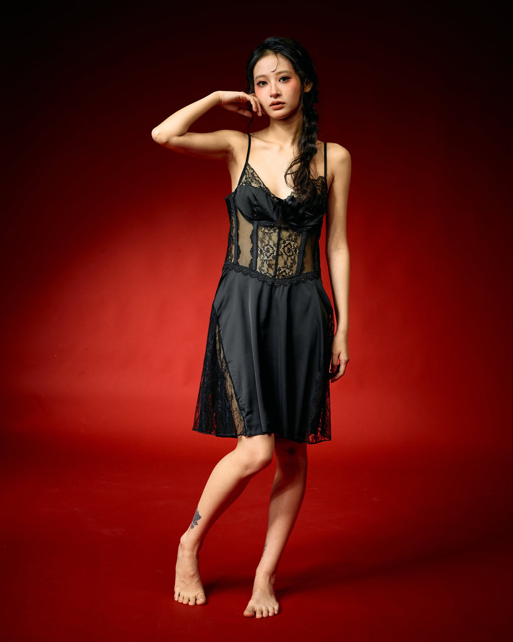 Moonlight Black Lace Nightwear Set