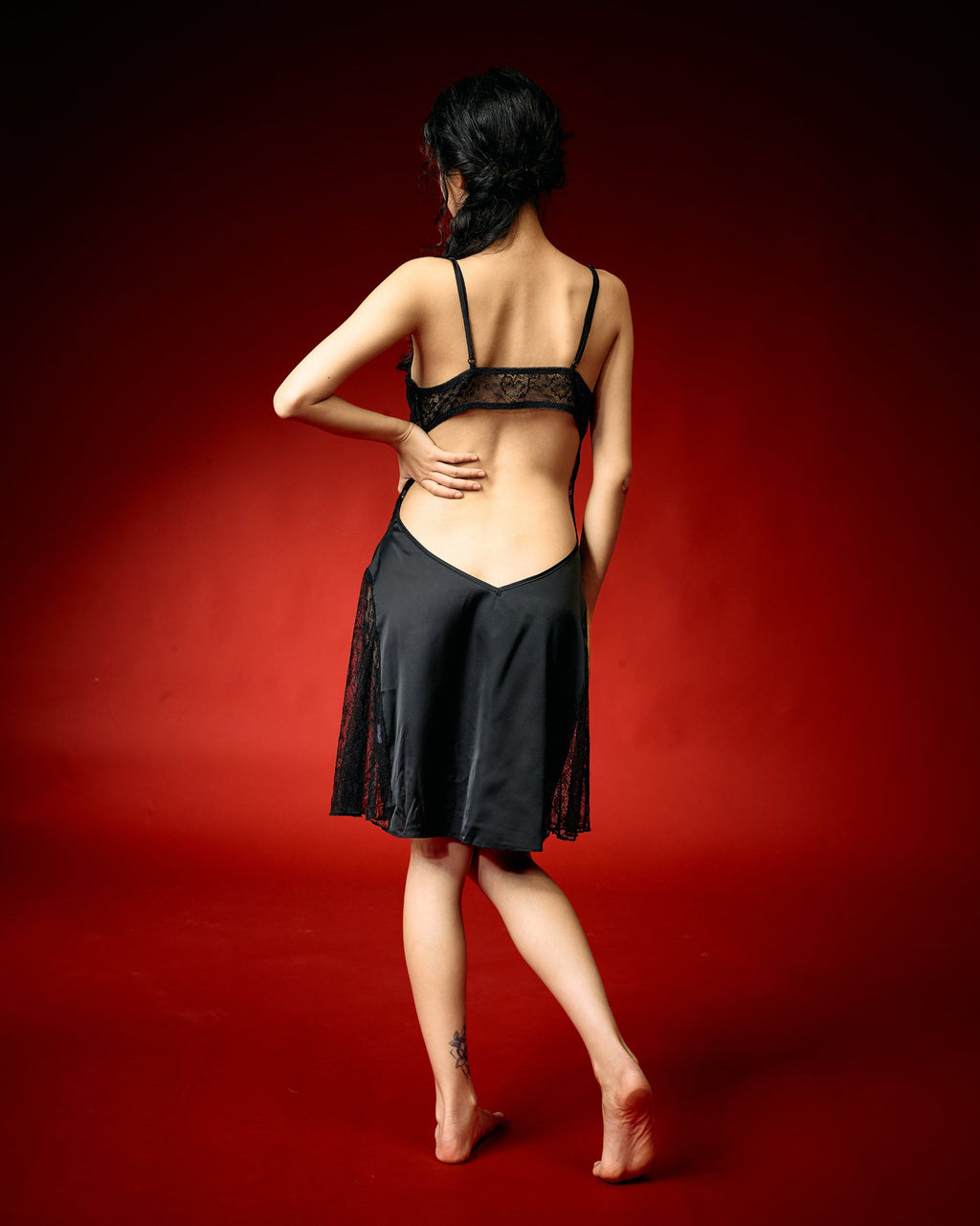 Moonlight Black Lace Nightwear Set