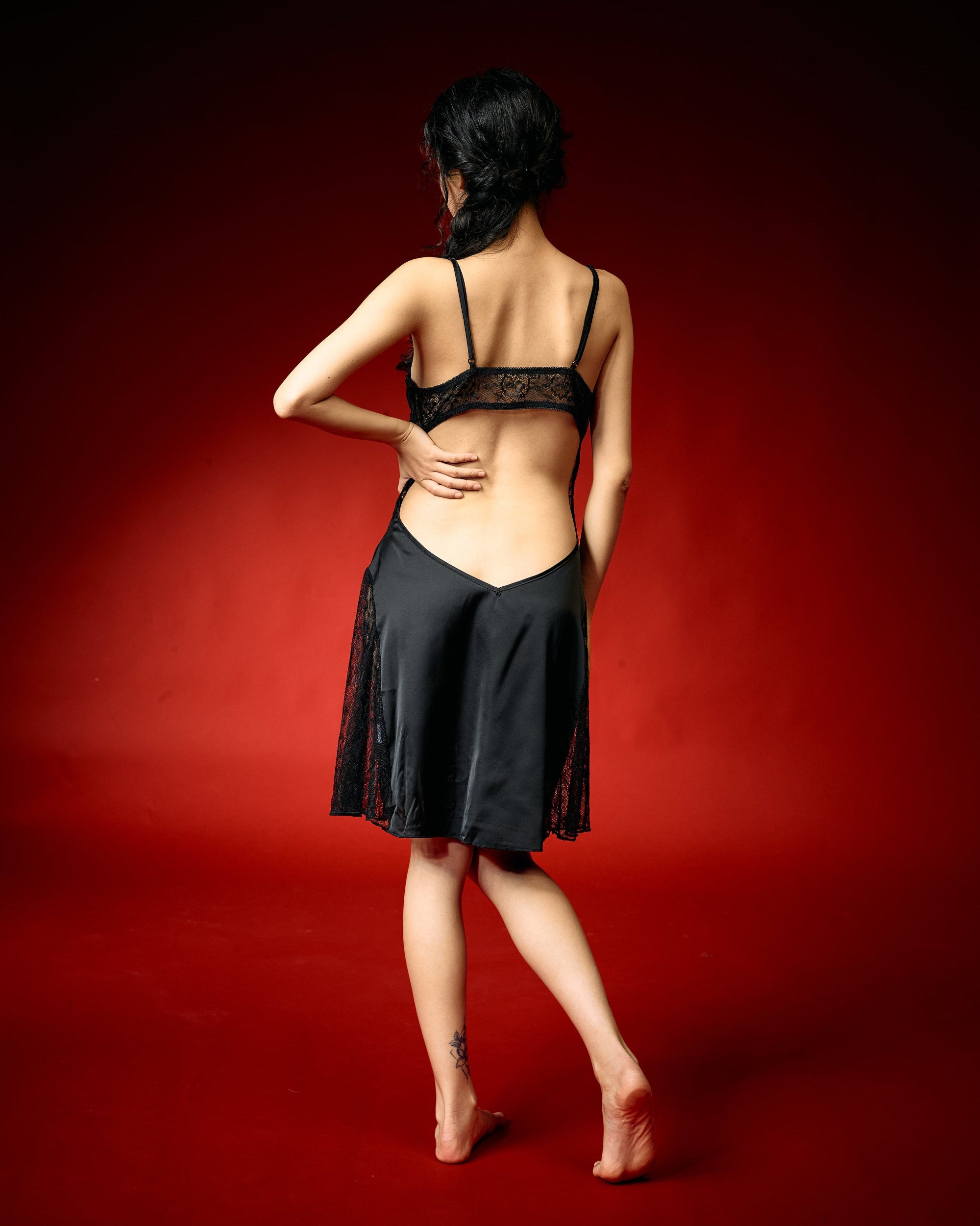 Moonlight Black Lace Nightwear Set