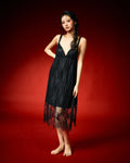 Lunaria Black Lace Long Nightwear Set