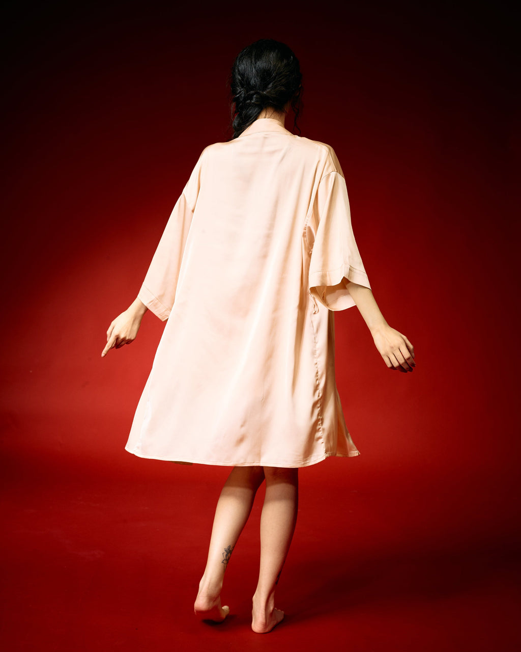 Champagne Noir Lace Nightdress Set