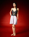 Purple Noir Lace Nightdress Set